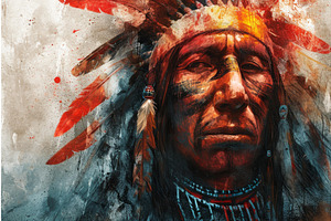 Native American Man. Generate Ai