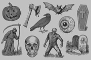 Vintage Halloween Illustrations, a Seasonal Illustration by Graphic Goods (Thumbnail 3 of 12)