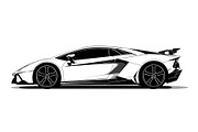 Supercar Vector Collection Bundle, an Illustration by Creativeshirt (Thumbnail 8 of 9)