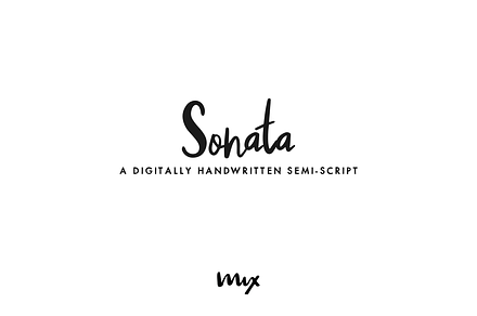 Sonata — A Handwritten Semi-script, a Script Font by Mix Fonts