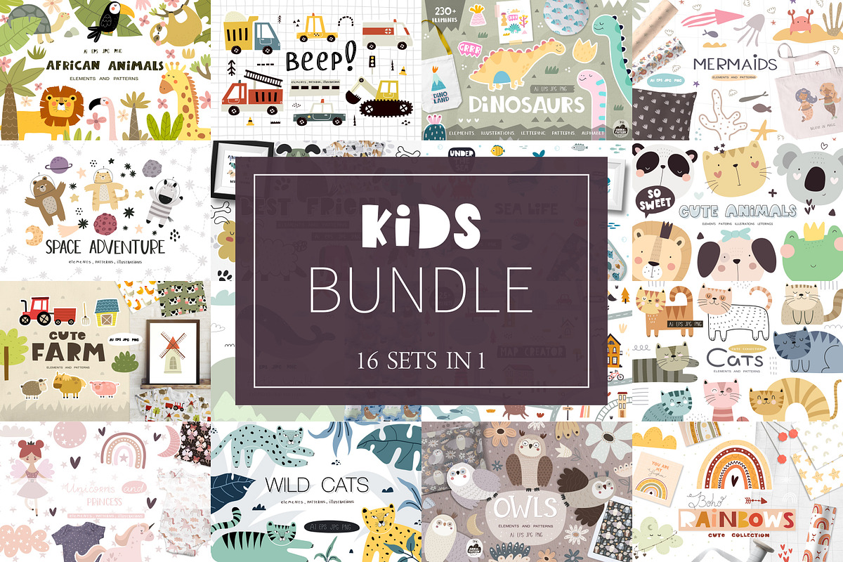 Kids Bundle, a Background Graphic by AnnieArt (Photo 1 of 17)