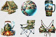 Watercolor Camouflage Summer Clipart, an Illustration by Black Bird Studio (Thumbnail 6 of 7)