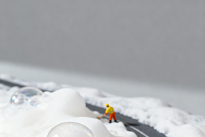 Miniature Workers Cleaning Road, a Work Illustration by Virgo Studio