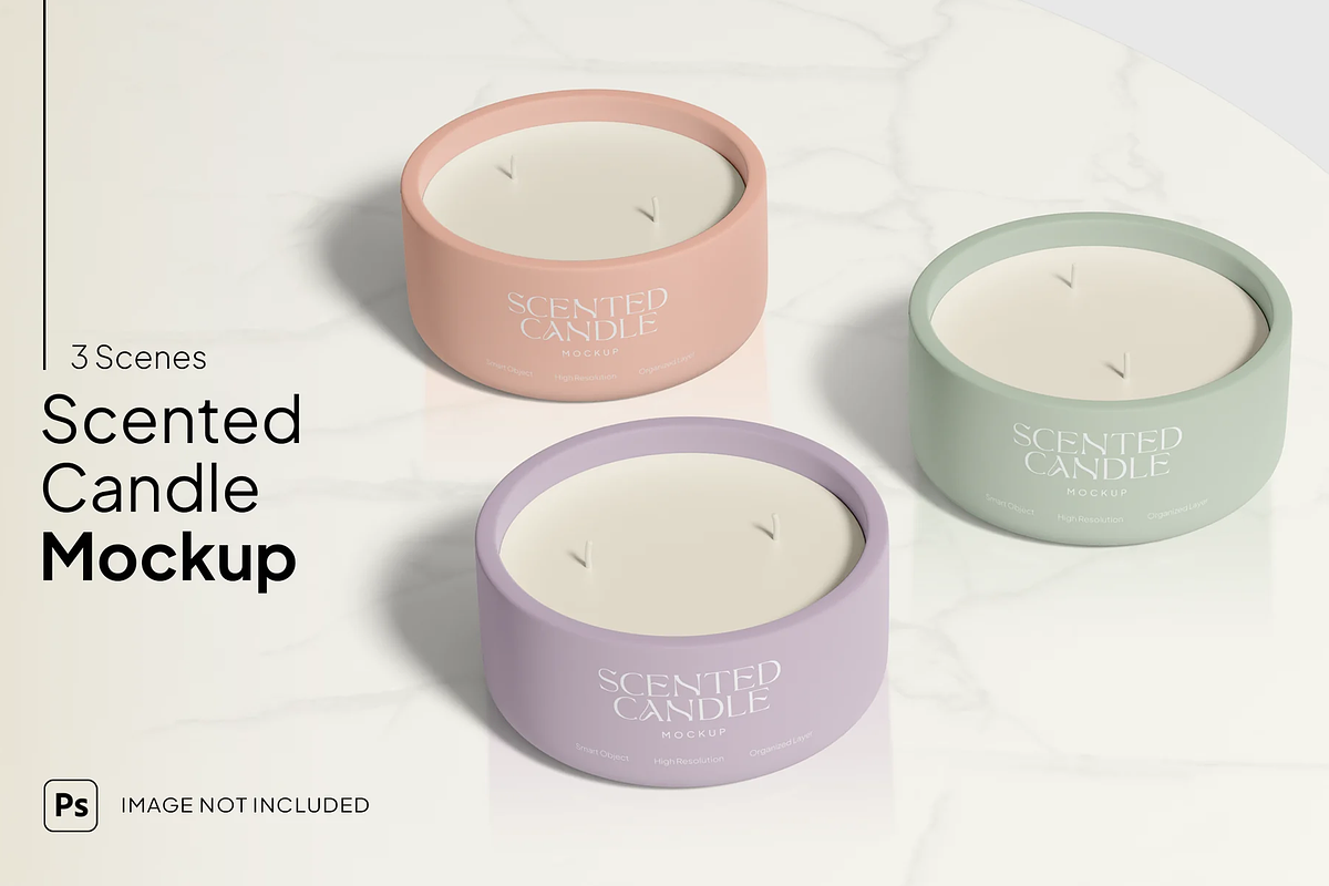 Glass Candle Mockup with Box, a Household Mockup by graphicsauce (Photo 2 of 4)