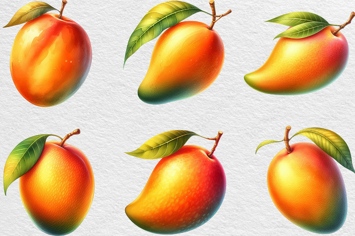Summer Yellow Mango Clipart, an Illustration by Black Bird Studio (Photo 2 of 6)