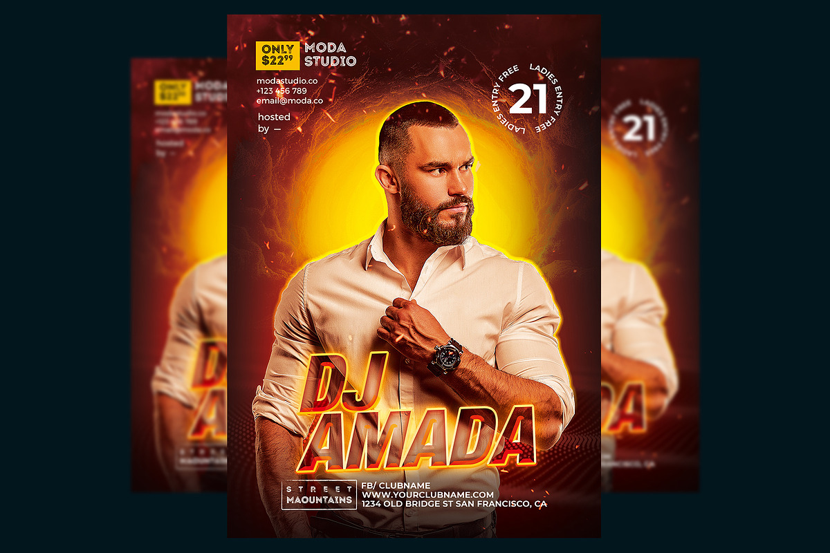 Dj Amada Flyer Template, a Flyer Template by bunebx (Photo 1 of 7)