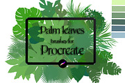 Palm leaves brushes for Procreate, a Brush Add-On by AnastasiyaOleynik (Thumbnail 1 of 12)
