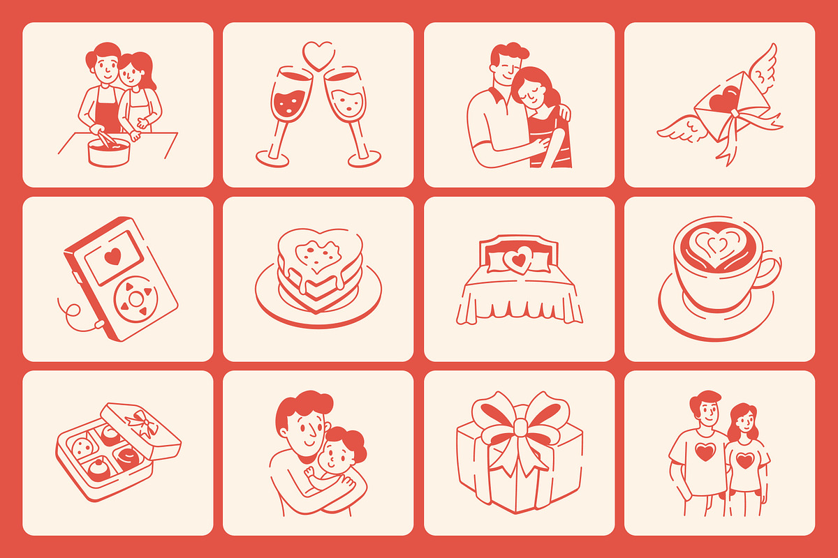 Love Doodles Set, an Outline Icon by Vectors Market (Photo 6 of 9)