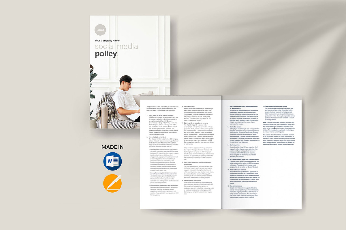 Beige Social Media Contract Template, a Presentation Template by InkBlue Templates (Photo 5 of 6)