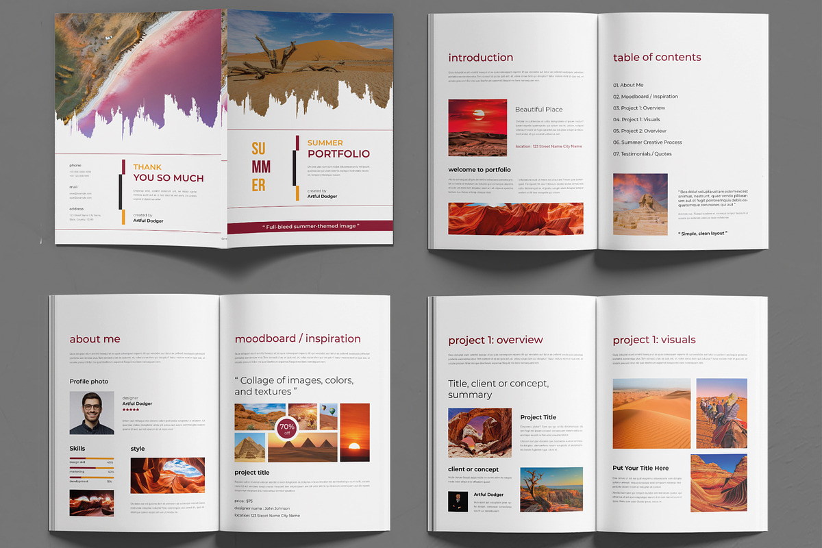 Modern Summer Portfolio Template, a Brochure Template by MightyDesign (Photo 2 of 6)