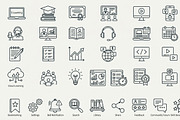 Bundle Online Learning Outline Icons, an Outline Icon by adenpinkstore (Thumbnail 1 of 23)
