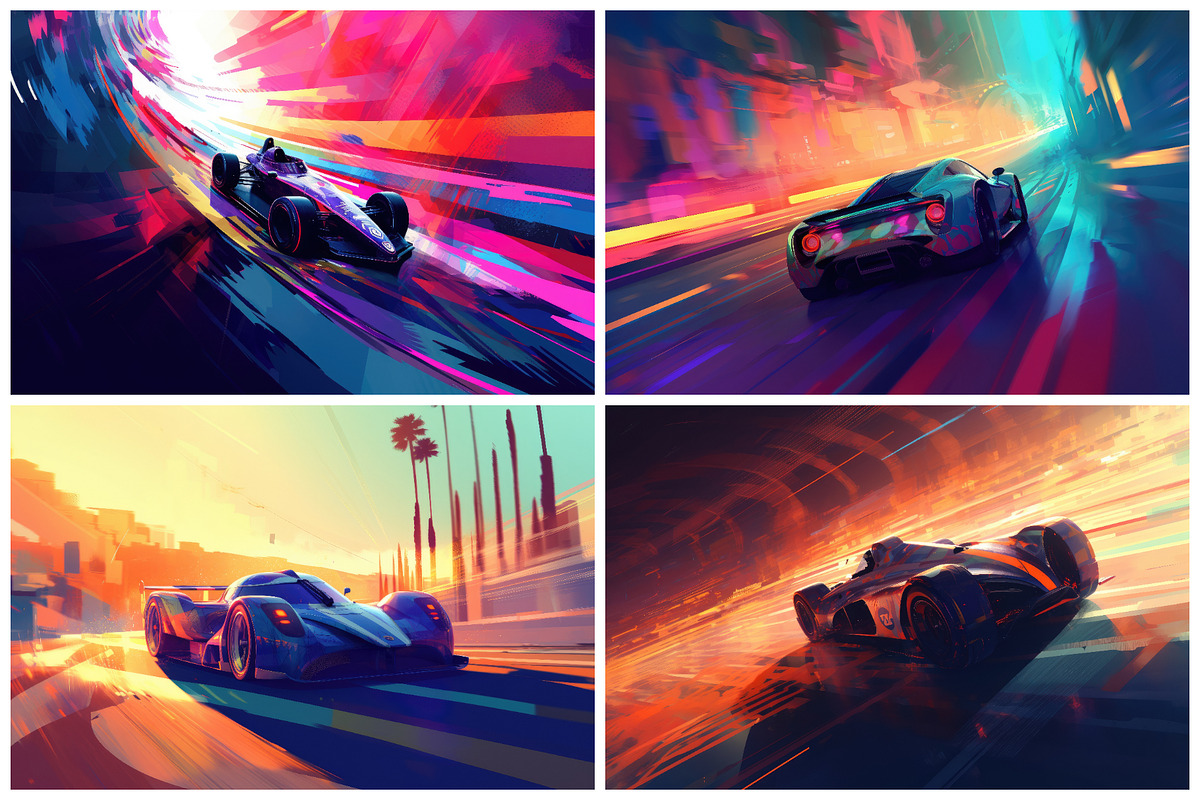 20 Colorful Race Car Illustrations, an Illustration by HipFonts (Photo 6 of 6)