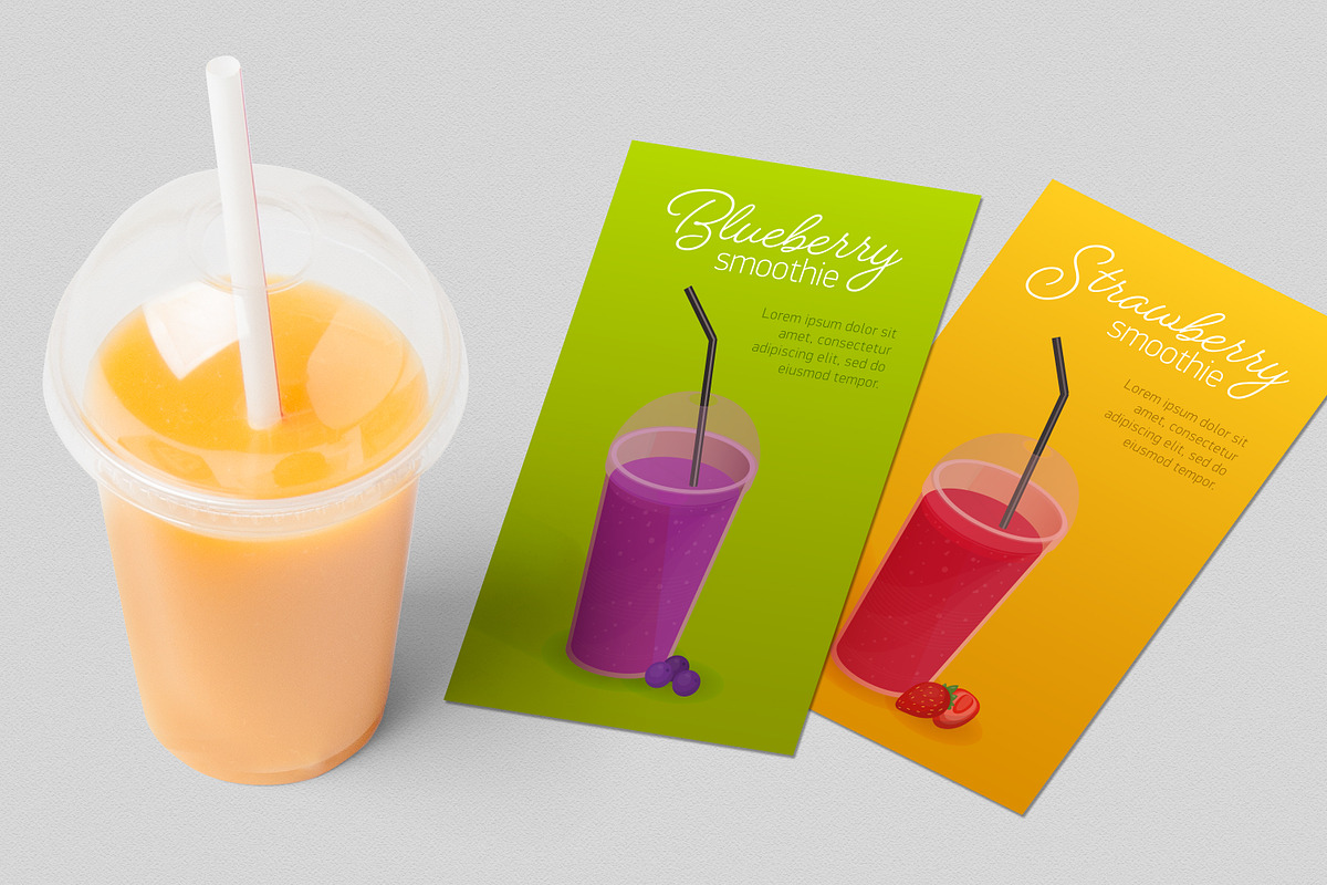 Smoothies in plastic cup set, a Food Illustration by Good Studio (Photo 5 of 5)