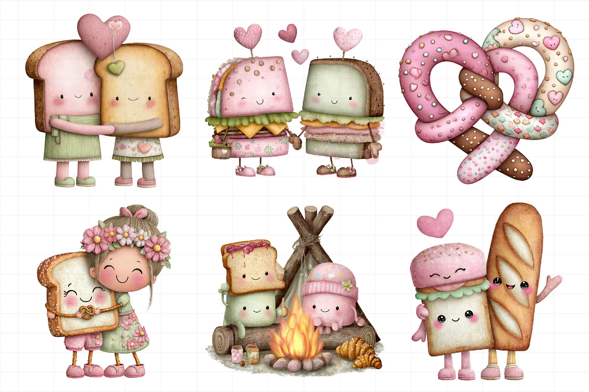 Bread Friends Clipart, an Illustration by Daily.Designs (Photo 3 of 7)