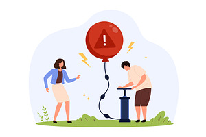 Stress and anxiety pressure warning, an Object Illustration by Flashvector