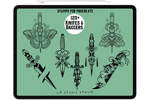 Knifes & Daggers - Tattoo Stamp Set