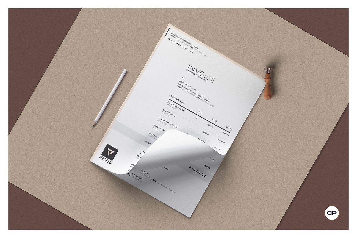 Minimal Invoice, a Stationery Template by AyshaCanvas (Photo 2 of 3)