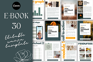 Editable Ebook Template for Canva, a Print Template by Sahara