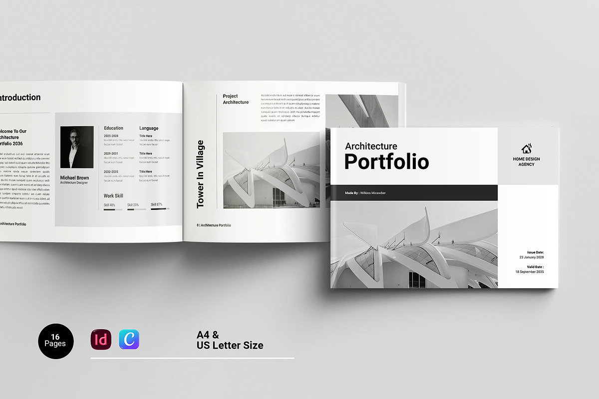 Architecture Portfolio Template, a Brochure Template by Spark_Creative (Photo 1 of 7)
