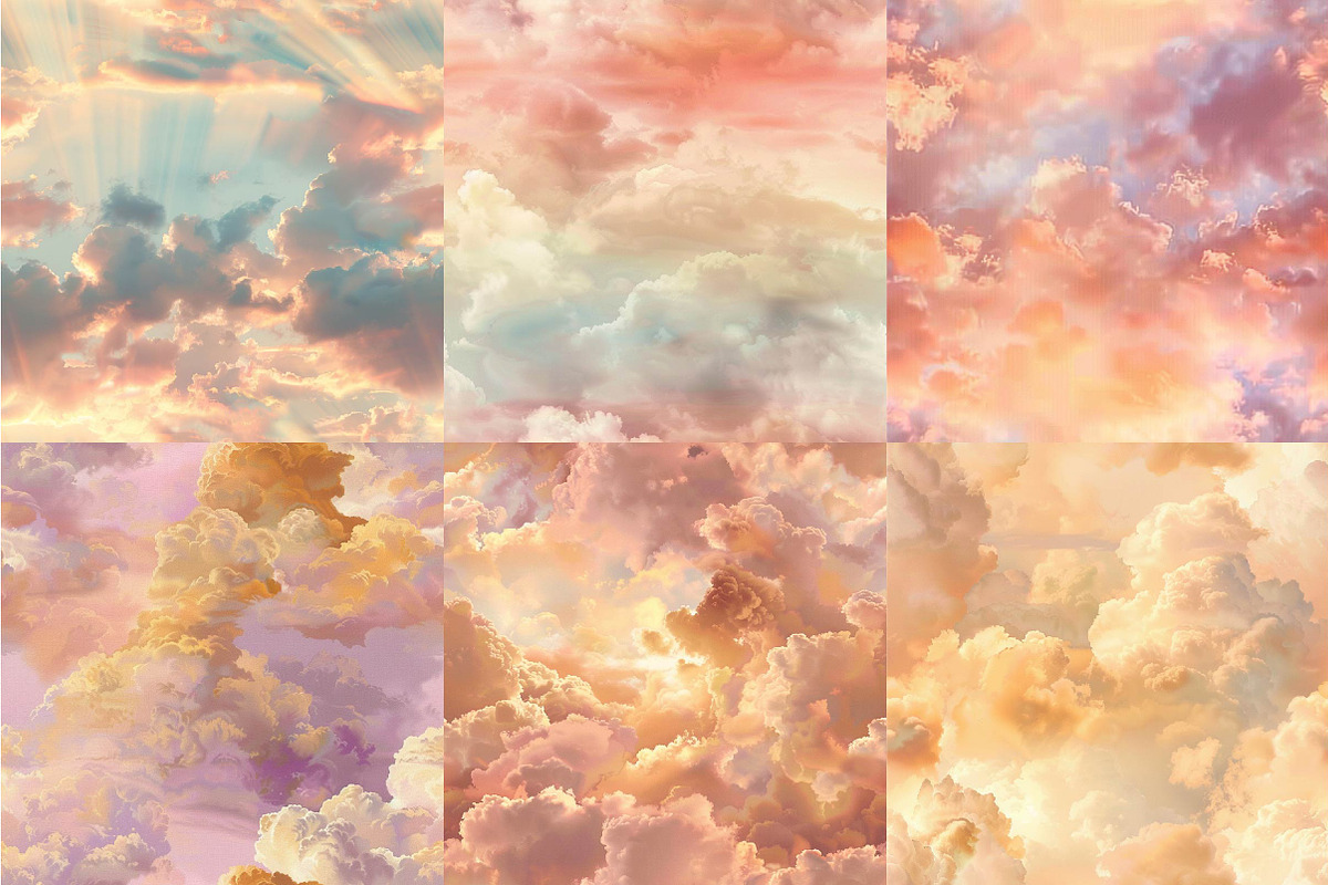 Sunset Cloudy Skies Backgrounds, a Texture Illustration by DreamPrint404 (Photo 6 of 6)