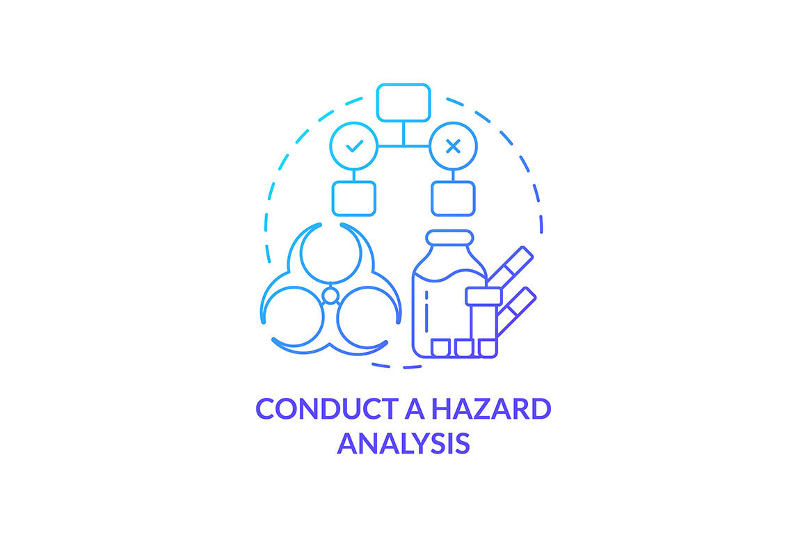 Conduct hazard analysis blue, an Icon by IMG Visuals