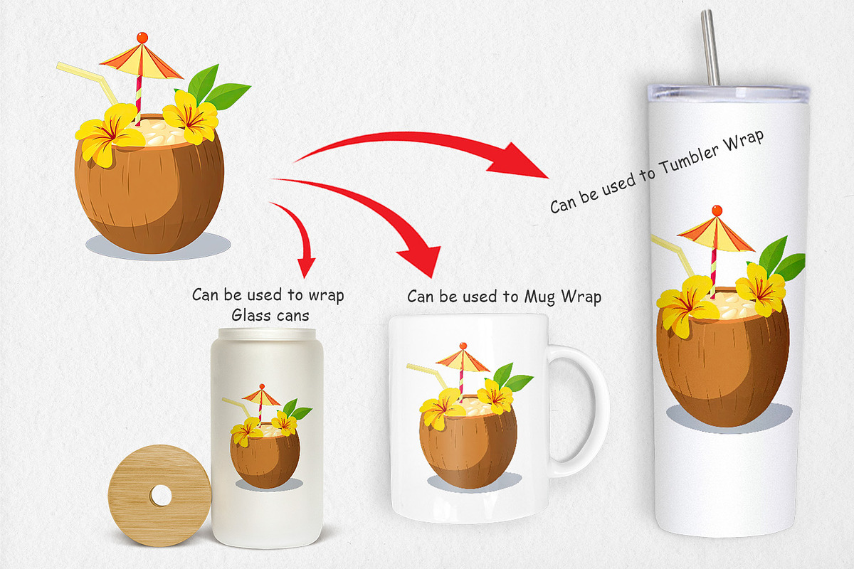 Coconut Drink Clipart, a Graphic by Artnoy (Photo 4 of 5)
