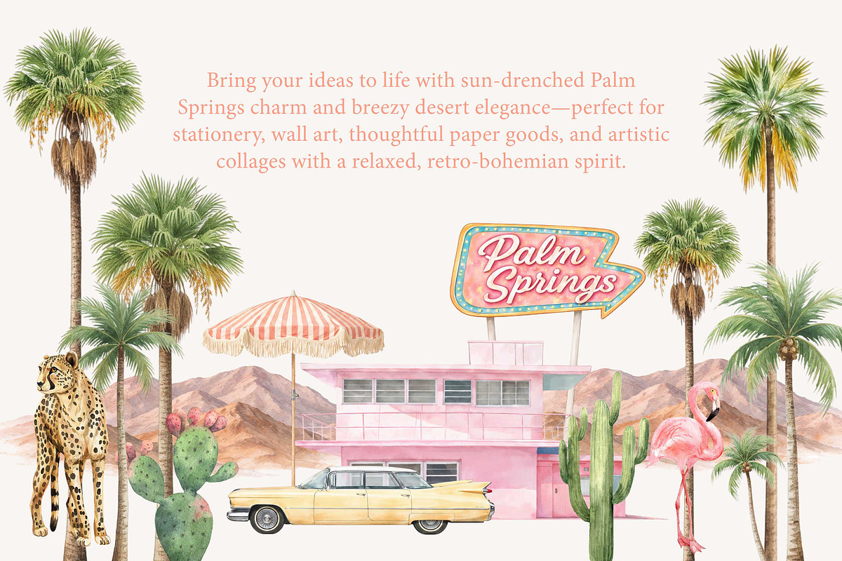 Palm Springs Watercolor Collection, a Graphic by Paper Flowers Studio (Photo 2 of 8)