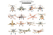 Aviator Friends Watercolor Clipart, an Illustration by CharmClipart (Thumbnail 7 of 8)