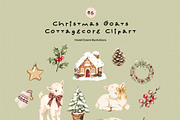 Christmas Goats Cottagecore Clipart, a Seasonal Illustration by divanovskaya_nv (Thumbnail 7 of 15)