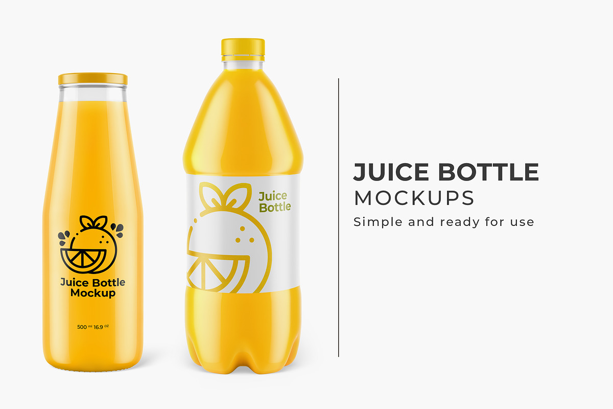 Juice Bottle Mockups, a Product Mockup by AlkStudio (Photo 1 of 5)