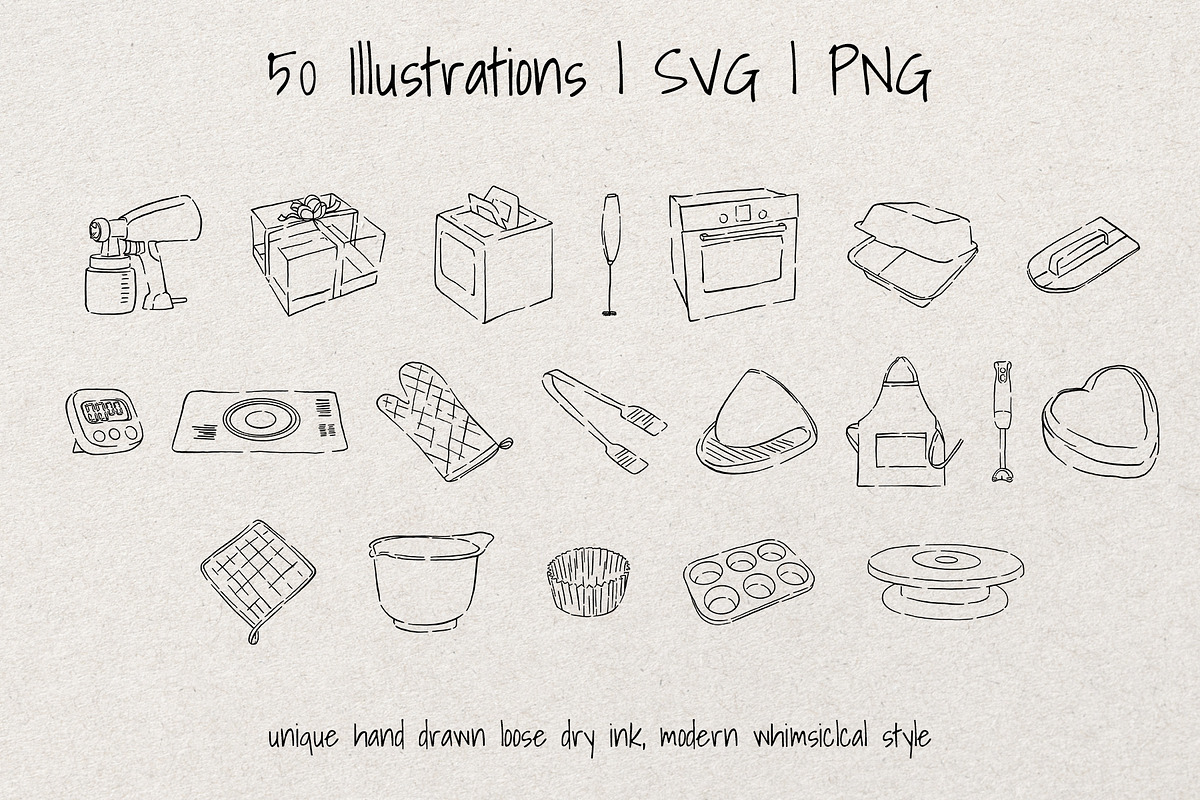 Baking Time| Whimsical Sketch Bundle, a Food Illustration by Artalia (Photo 2 of 6)