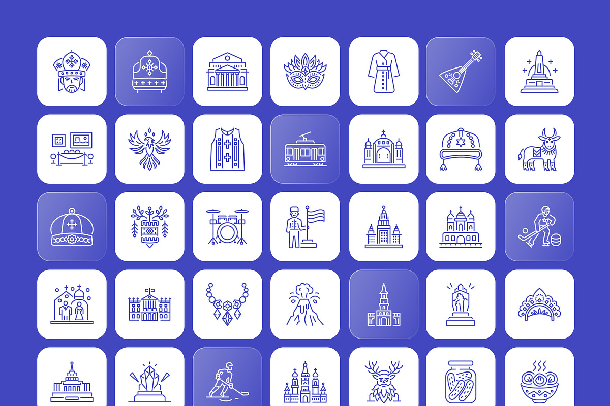 Russian Outline Icons Set, an Outline Icon by Prosymbols (Photo 8 of 8)