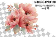 Peony watercolor clipart set, an Object Illustration by DreamCafeArt (Thumbnail 2 of 6)