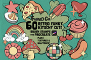 Retro Funky Kitschy Cute Hand Drawn, a Brush Add-On by Funno Co. (Thumbnail 1 of 5)