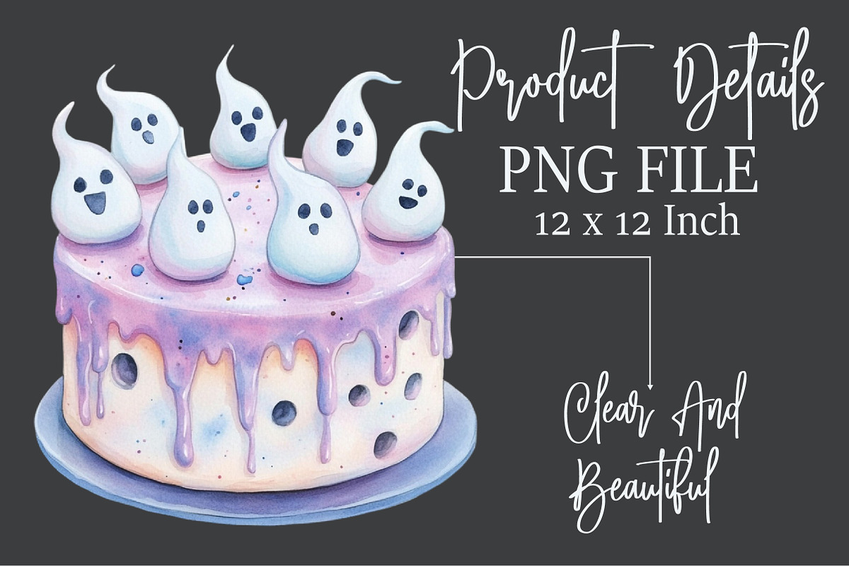 Halloween Party Cake Watercolor Clip, an Illustration by Rose Art (Photo 7 of 7)