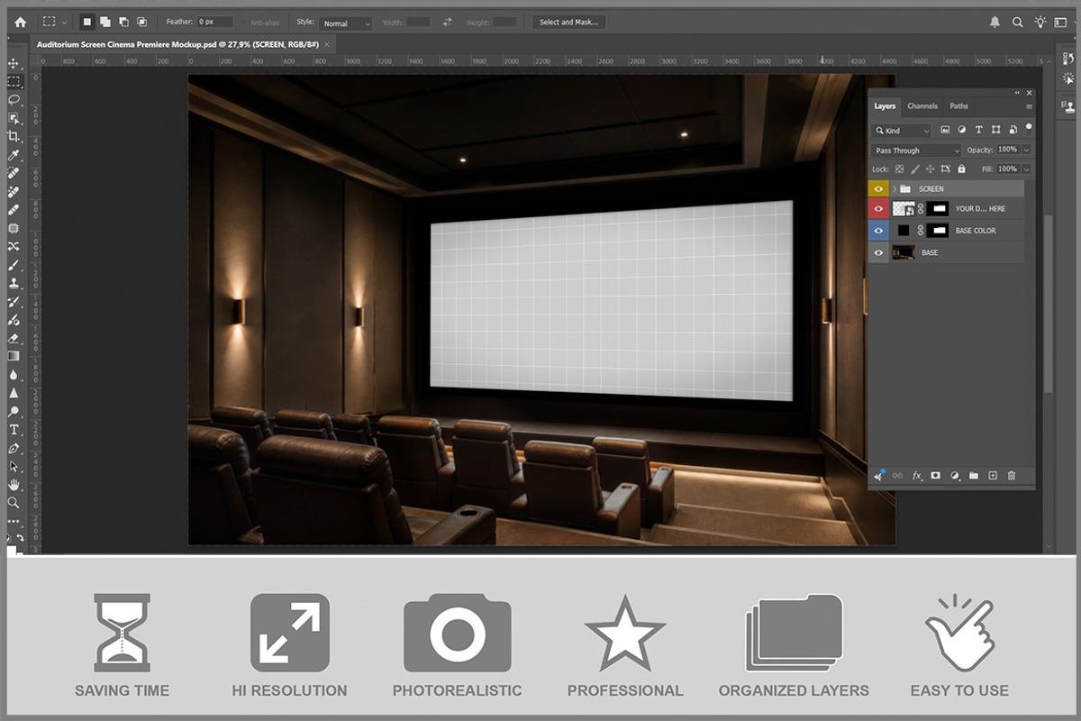 Auditorium Screen Cinema Premier PSD, an Android Mockup by Bruno's Shop (Photo 2 of 3)