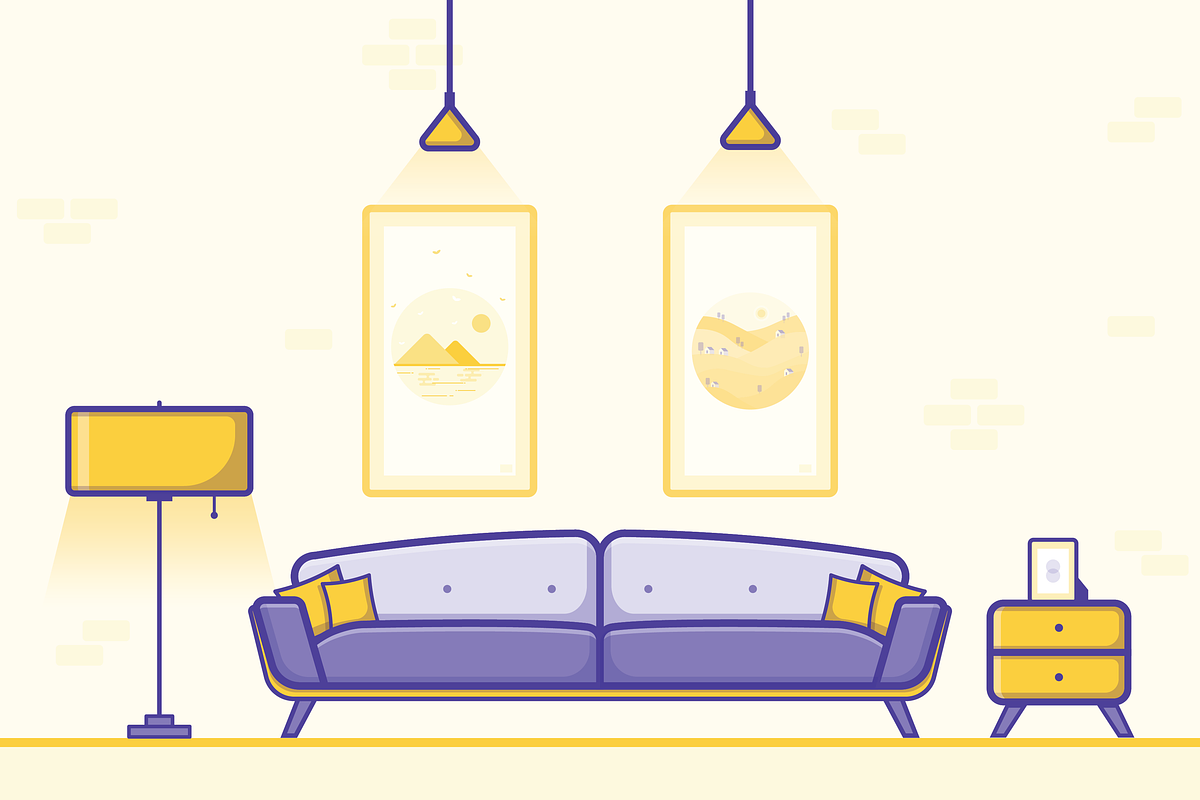 Living Room Illustration, a Decorative Illustration by D | S Creative Design