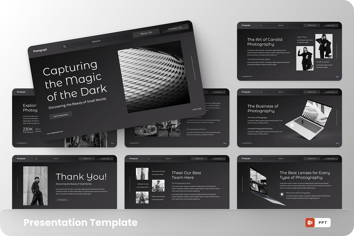 Photography PowerPoint Template, a Presentation Template by GraphauseProject (Photo 1 of 6)
