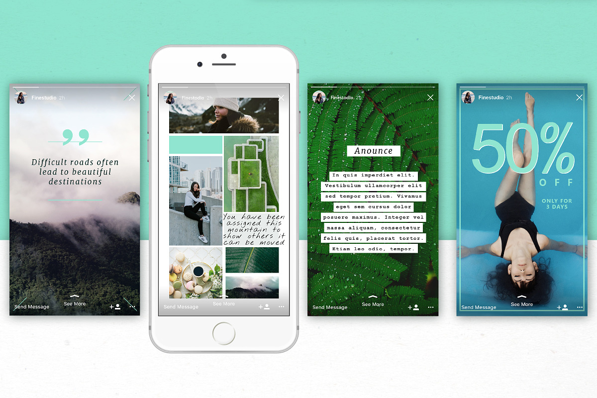 Mint | Instagram + stories templates, a Social Media Template by Nassiie (Photo 4 of 6)
