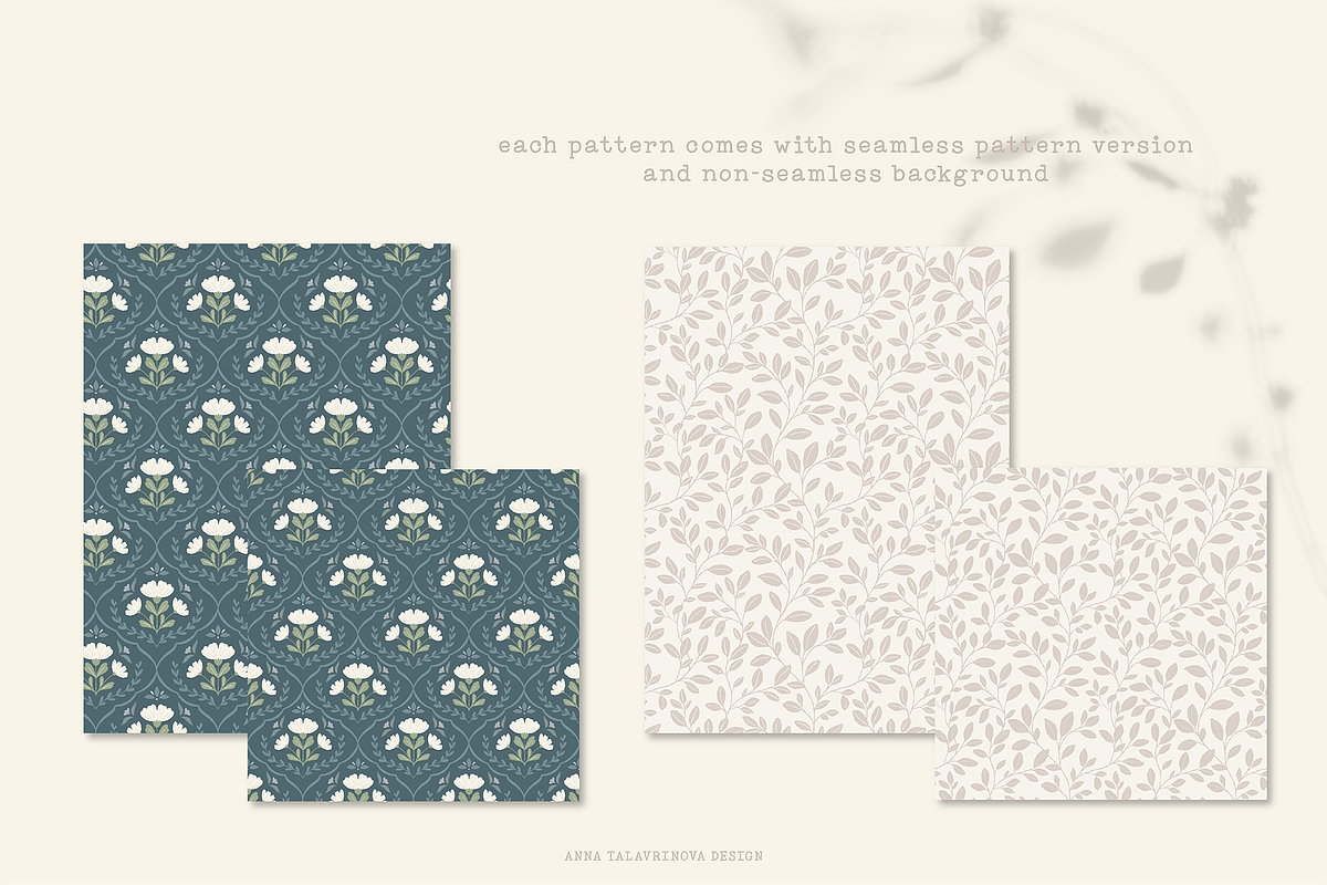 Vintage wallpaper pattern background, a Pattern Graphic by Cozy pattern shop (Photo 9 of 12)