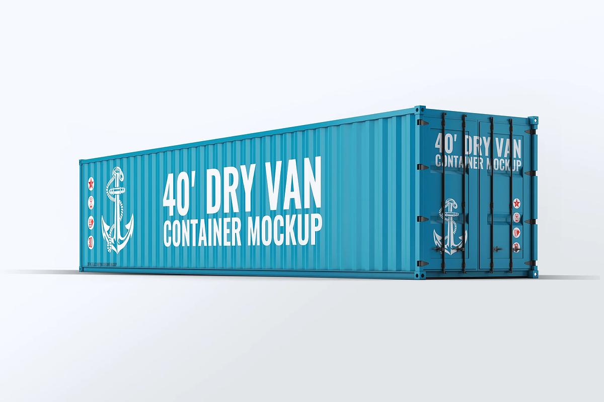 40ft Dry Van Container Mock-up, a Cups & Container Mockup by DesignRushMarket (Photo 4 of 5)