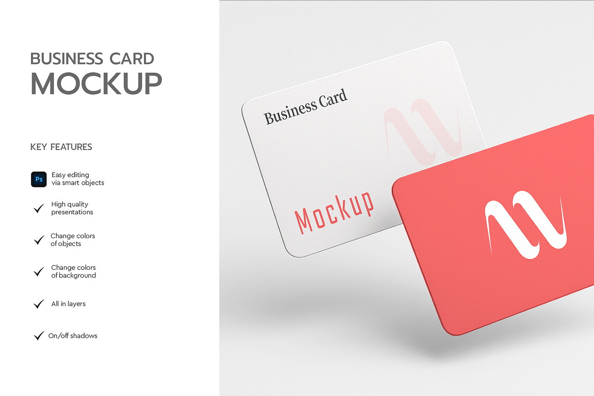 Rounded Floating Business Card Mock, a Product Mockup by graphypix (Photo 2 of 4)