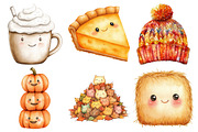 Kawaii Cozy Fall Autumn Clipart, an Illustration by Pixels.Craft (Thumbnail 2 of 7)