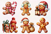 Christmas Gingerbread Man Clipart, an Illustration by Dream Creation (Thumbnail 5 of 7)