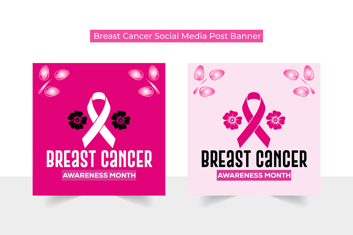 Breast Cancer Awareness Social Post, a Social Media Template by Tahnix Creative