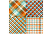 Orange and Aqua Blue Plaid Patterns, a Texture Illustration by DreamPrint404 (Thumbnail 3 of 4)