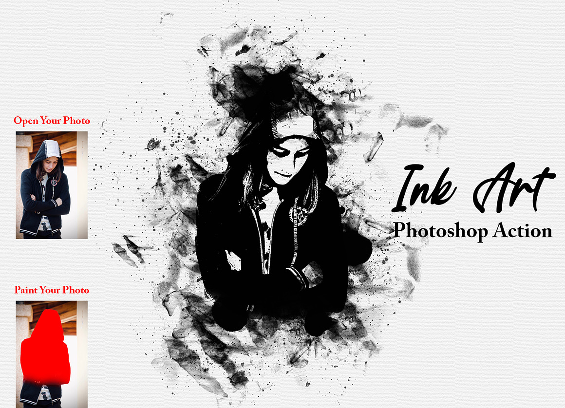 Ink Effect Photoshop Action Bundle, an Action Add-On by Studio Retouch (Photo 22 of 23)
