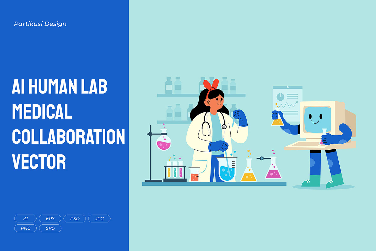 AI Human Lab Medical Collaboration, a Technology Illustration by Partikusi Design (Photo 1 of 3)