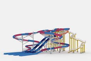 3D Model Waterpark Slide 7