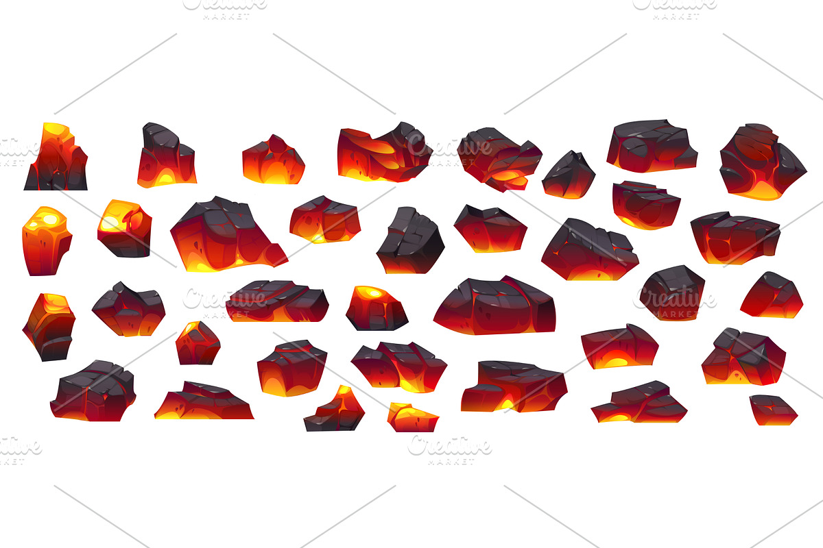 Cartoon burn ember charcoal, an Object Illustration by Vector Tradition
